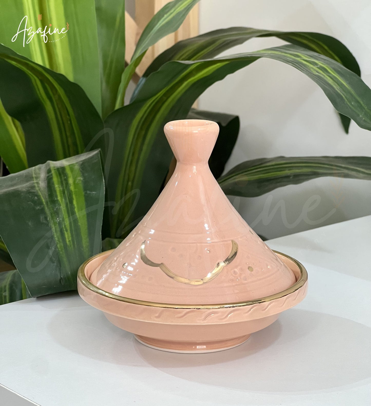 Tagine 13cm gravée – Finition dorée 10 carats