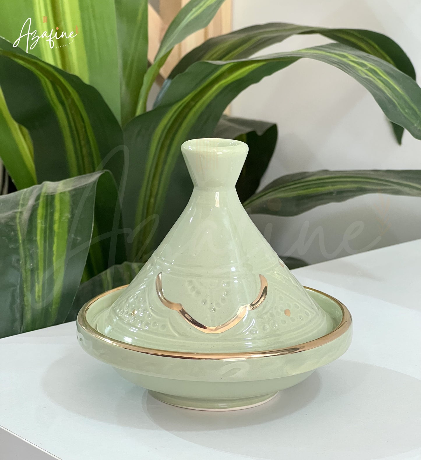 Tagine 13cm gravée – Finition dorée 10 carats