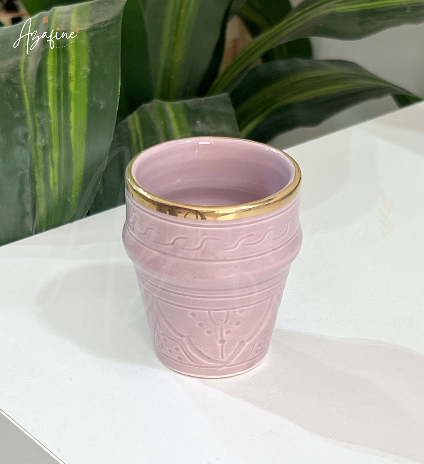 Espresso verre gravée 7cm – Finition dorée 10 carats