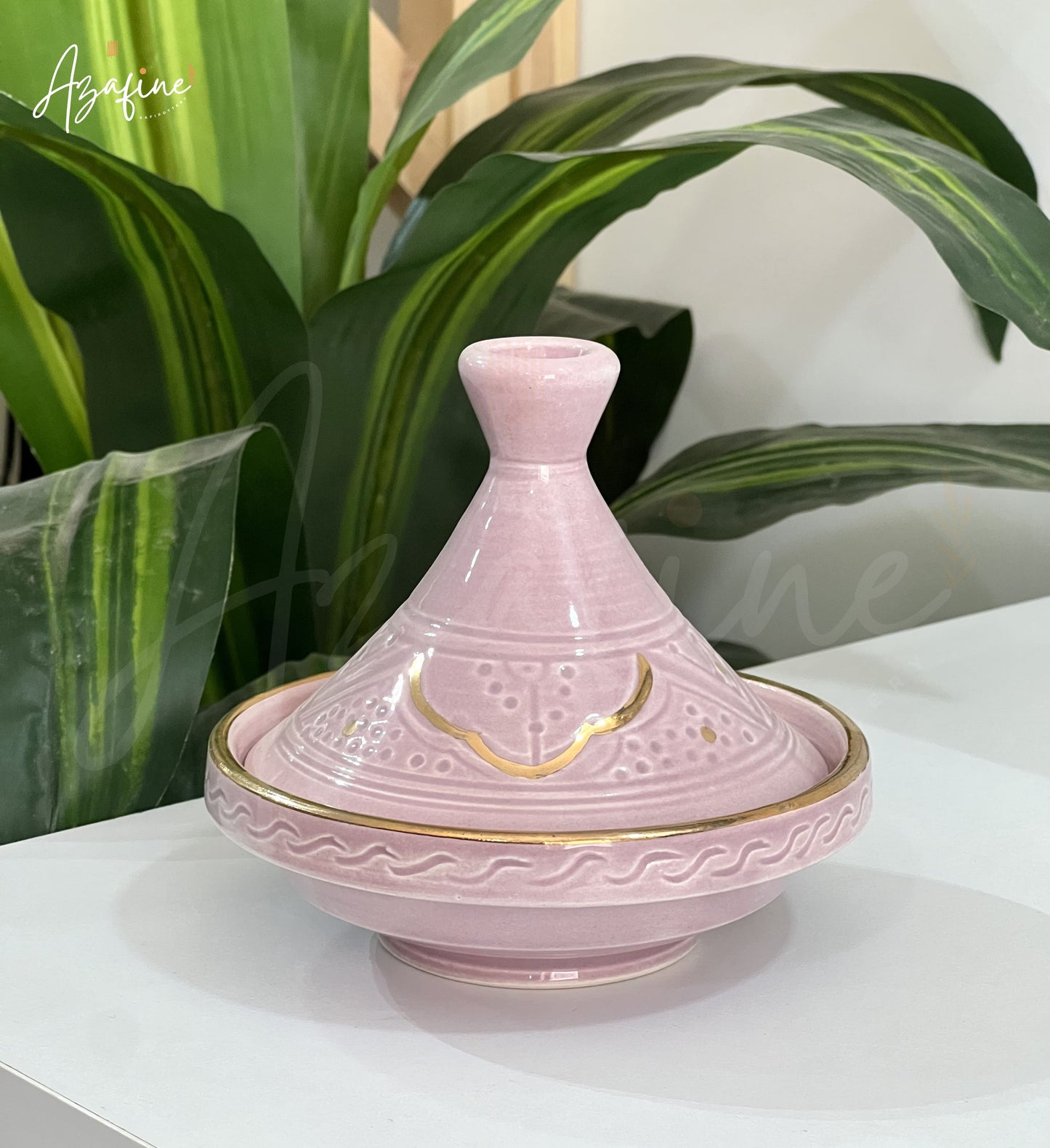 Tagine 13cm gravée – Finition dorée 10 carats