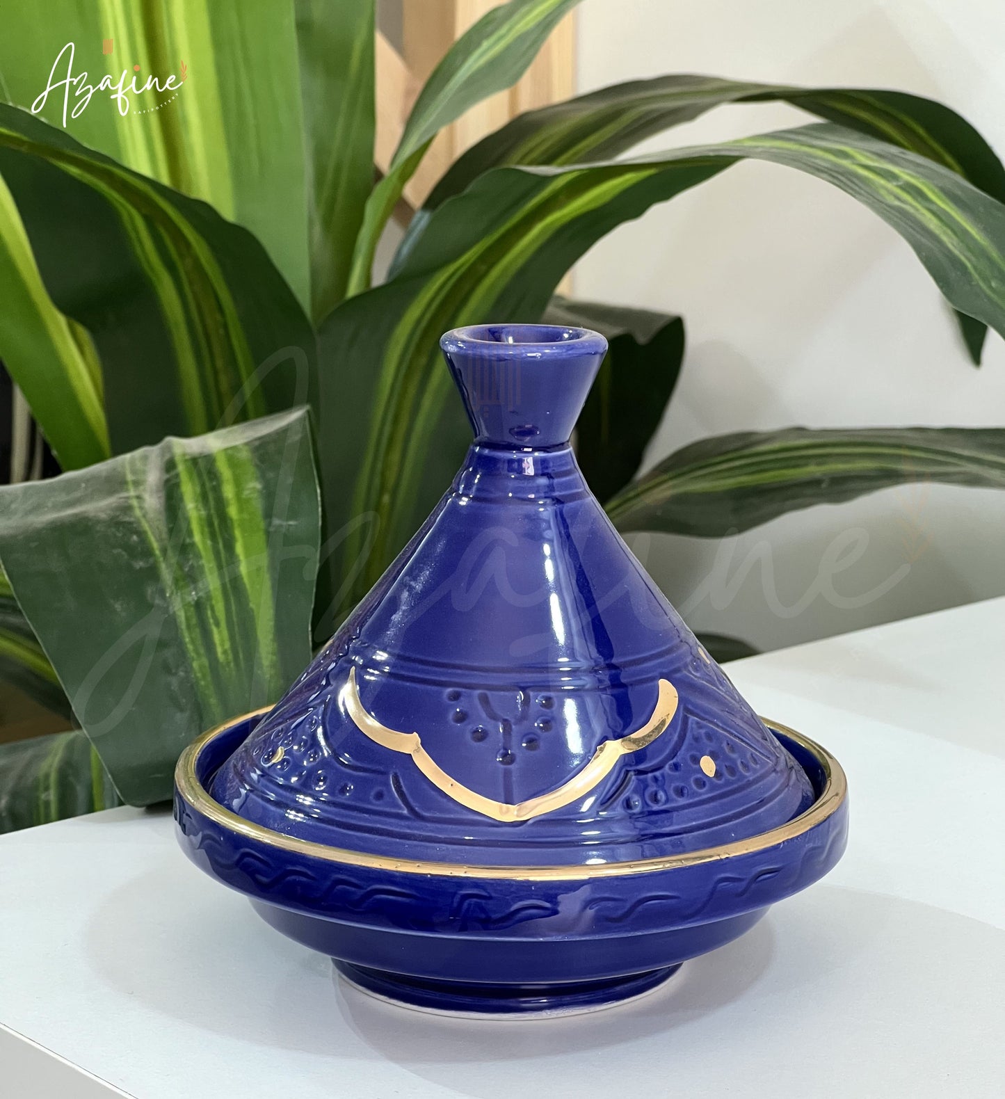 Tagine 13cm gravée – Finition dorée 10 carats