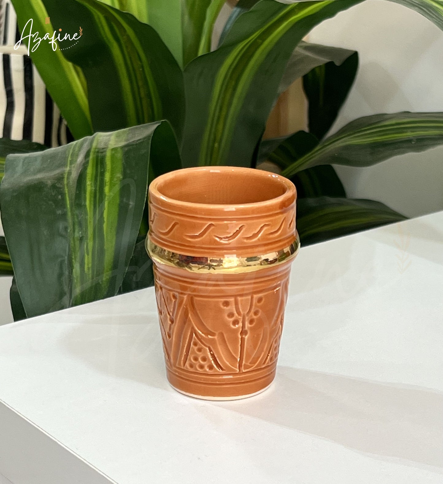 Moyen verre de thé 8cm – Finition dorée 10 carats