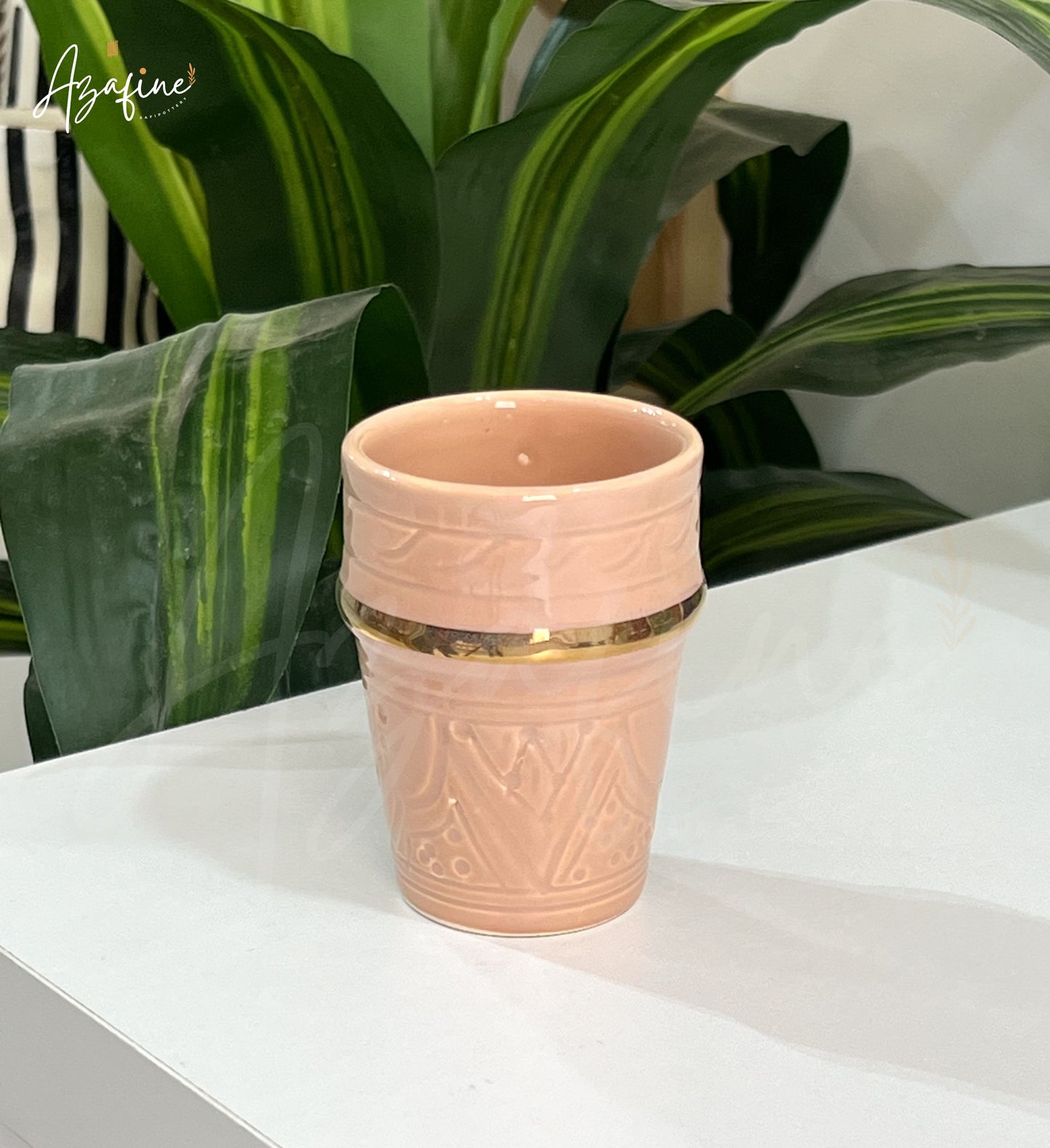 Moyen verre de thé 8cm – Finition dorée 10 carats