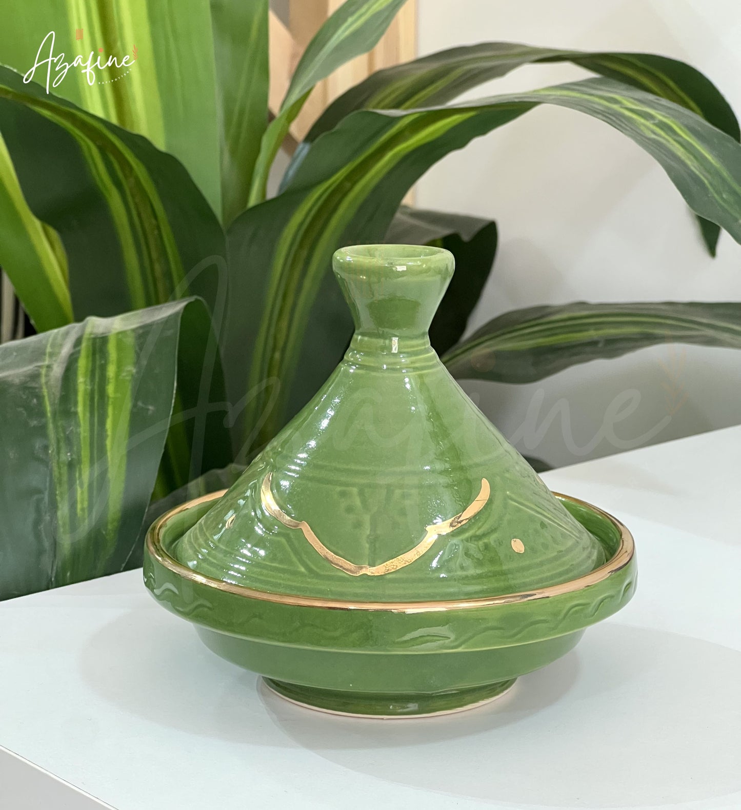 Tagine 13cm gravée – Finition dorée 10 carats