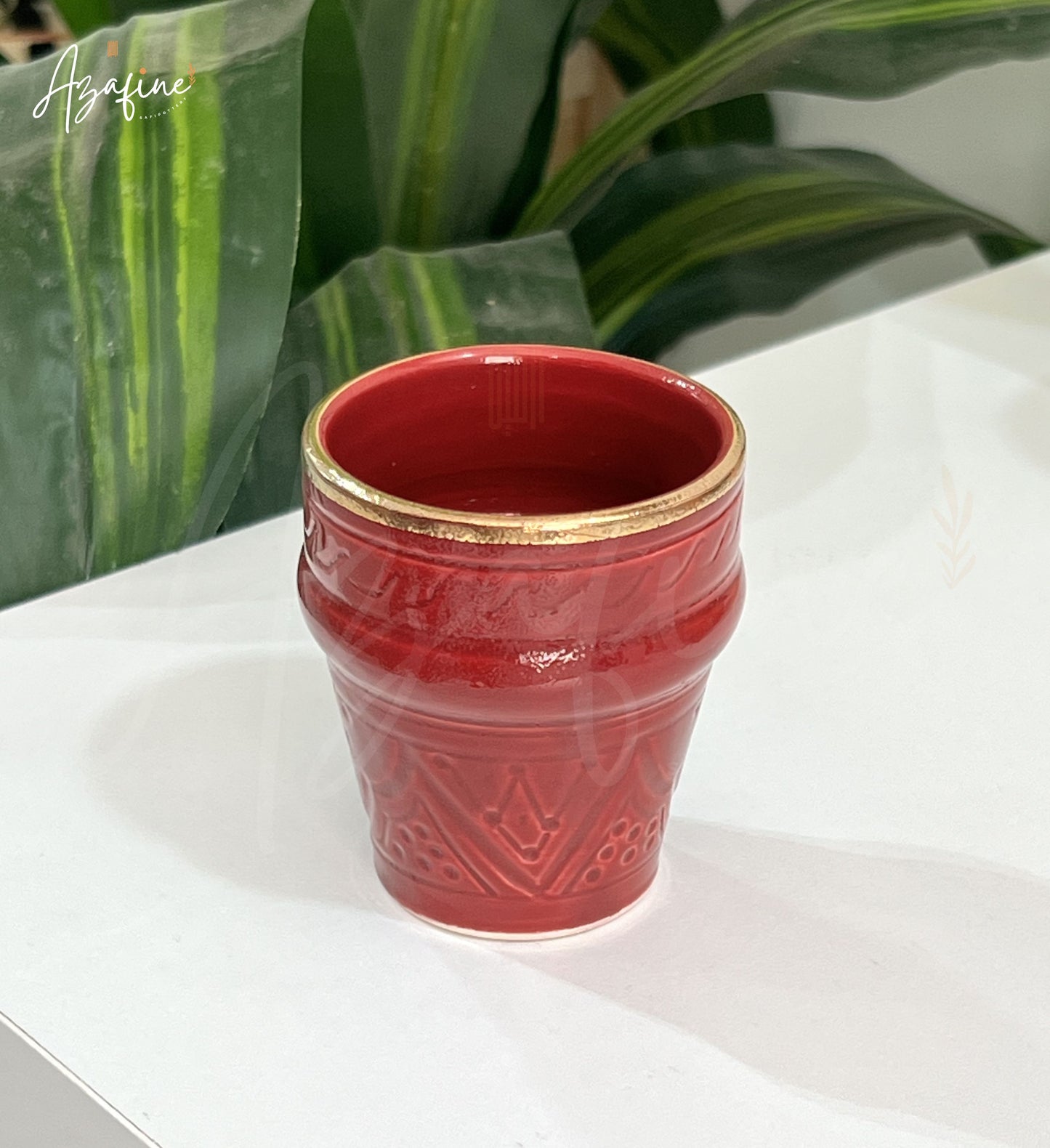Espresso verre gravée 7cm – Finition dorée 10 carats