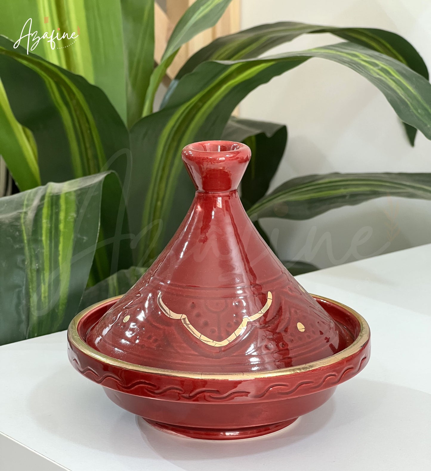 Tagine 13cm gravée – Finition dorée 10 carats