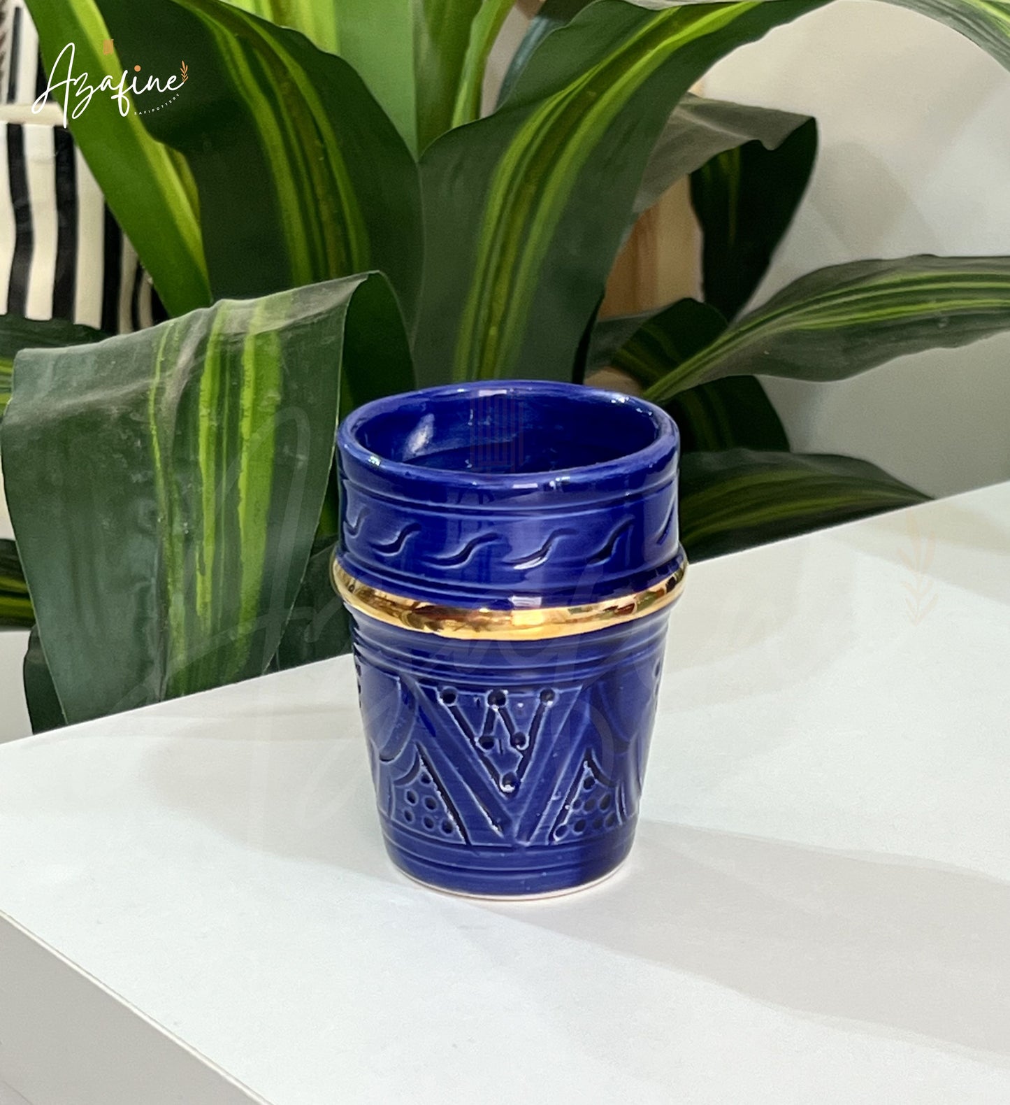 Moyen verre de thé 8cm – Finition dorée 10 carats