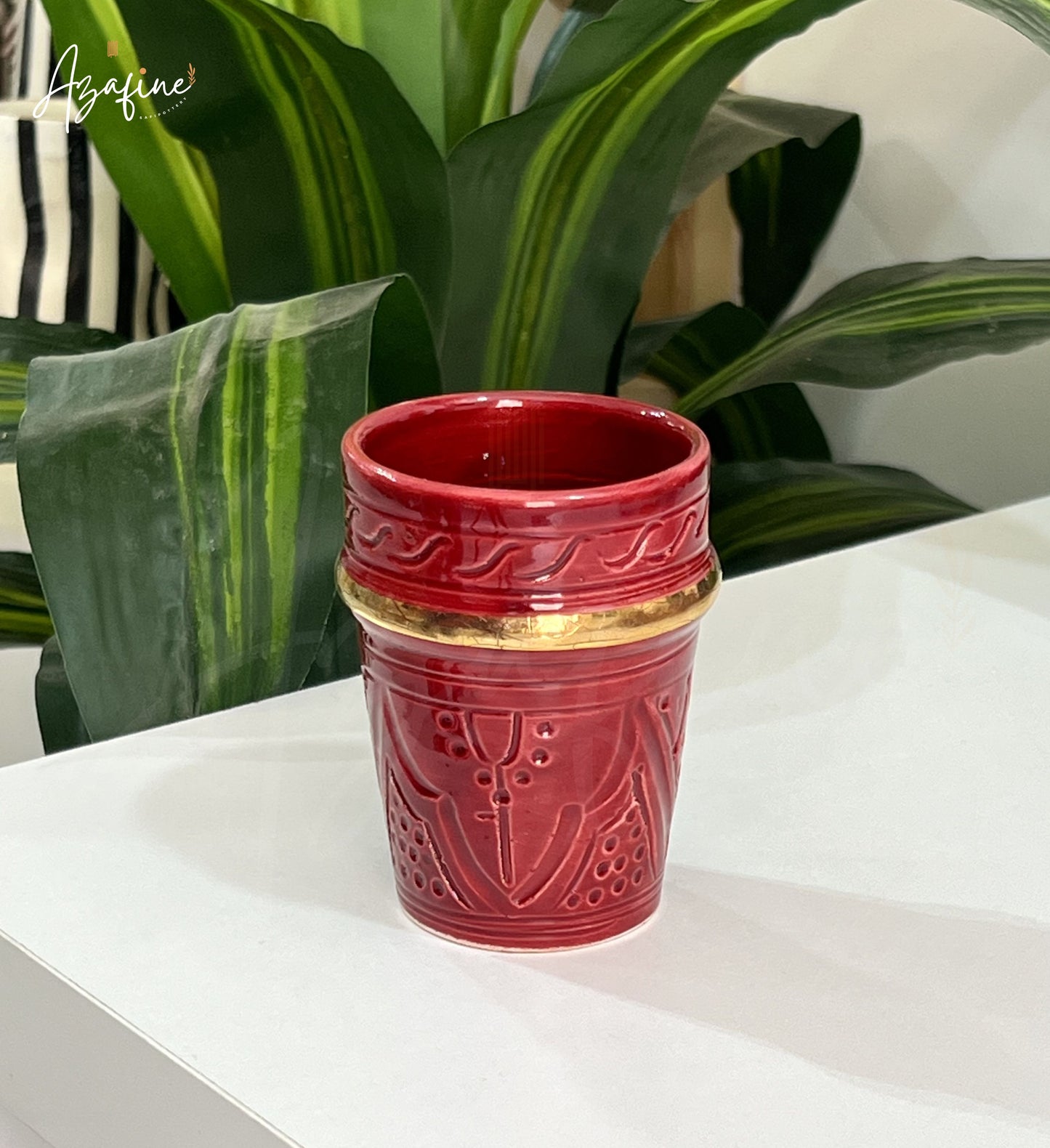 Moyen verre de thé 8cm – Finition dorée 10 carats